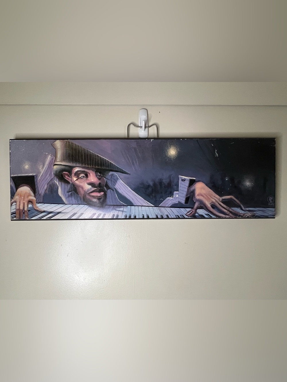 2010 Justin Bua Jazzscape Jazz Piano Player Man Music Canvas 8x26